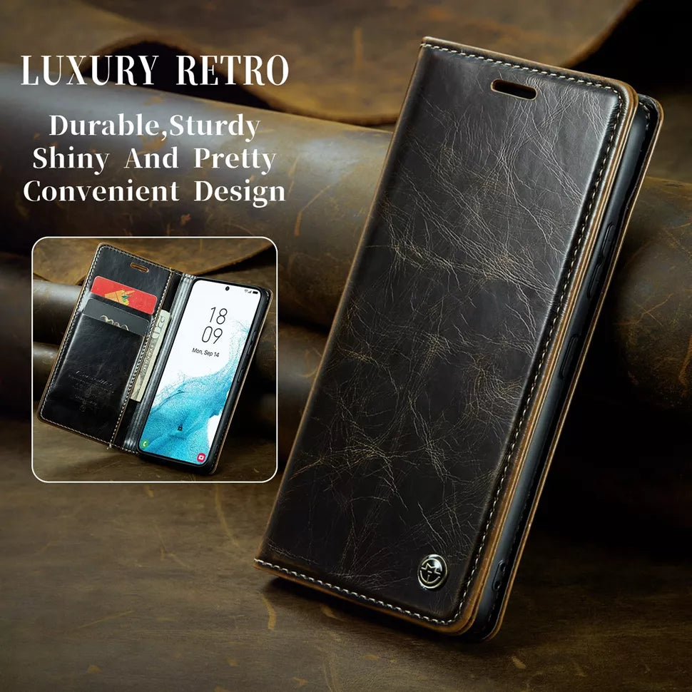 Leather Flip Wallet Galaxy Note and S Case - DealJustDeal