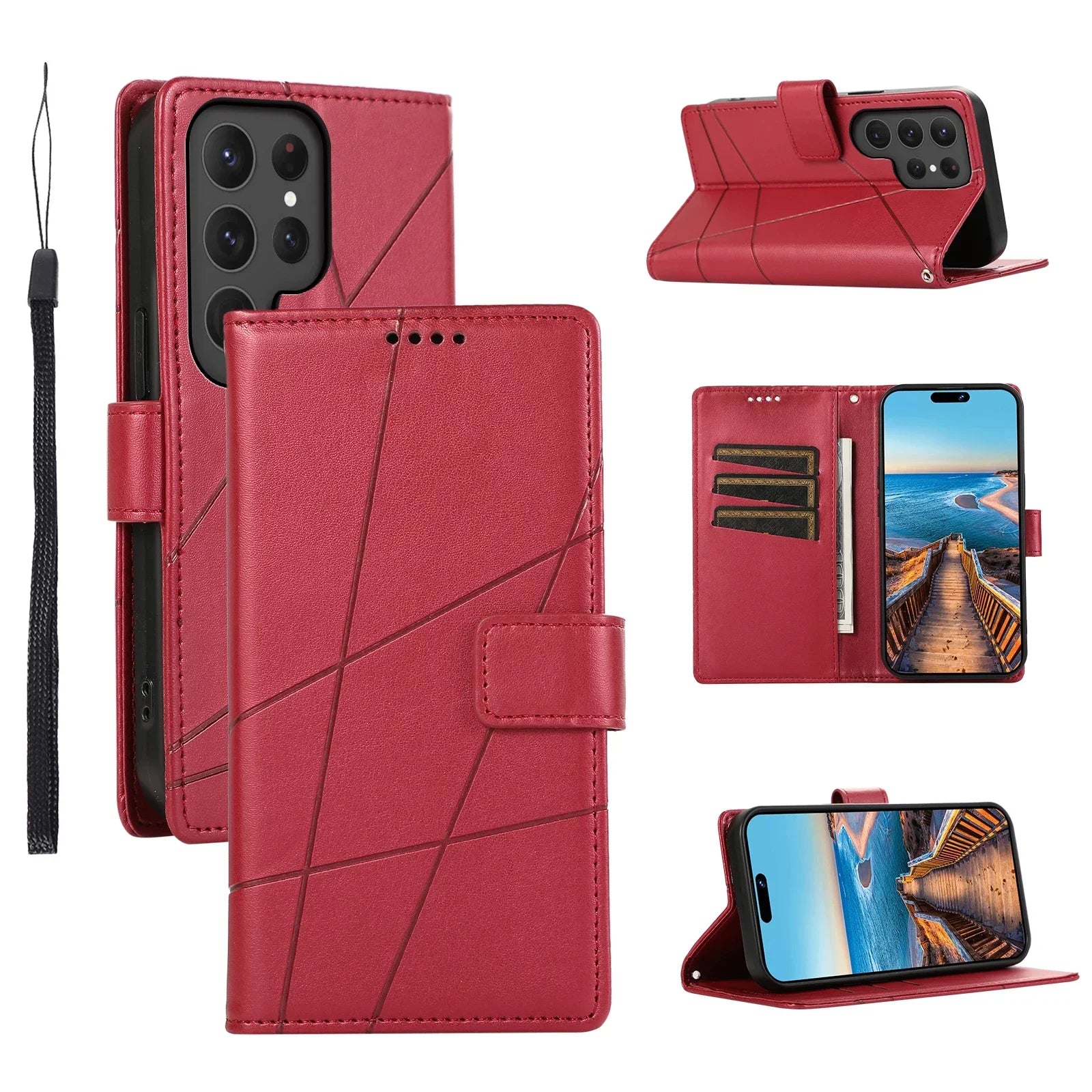 Wallet Flip Card Holder Leather Galaxy M and S Case - DealJustDeal