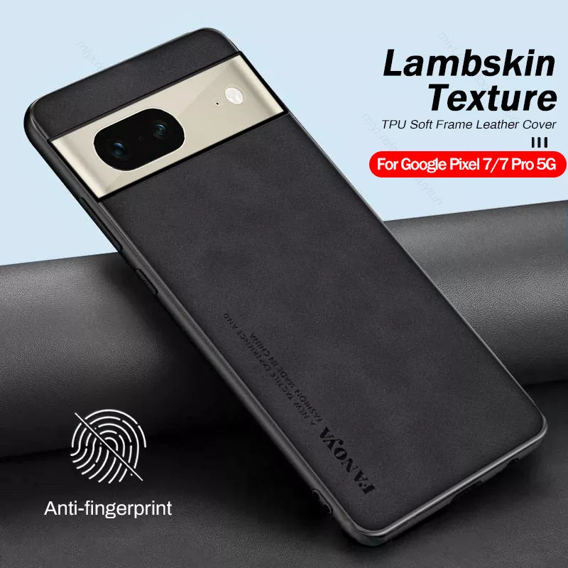 Lambskin Leather TPU Soft Frame Google Case - DealJustDeal