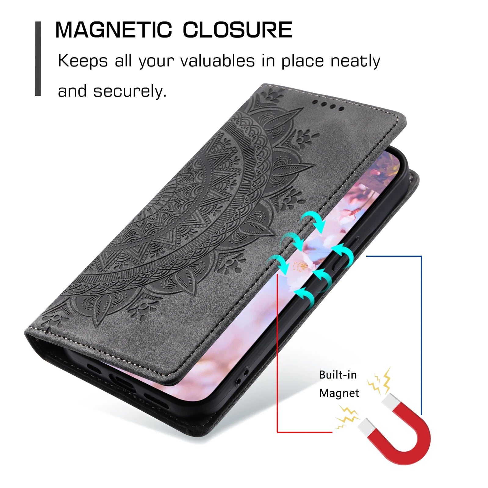 Wallet Card Magnetic Flip Leather Galaxy Note and S Case - DealJustDeal