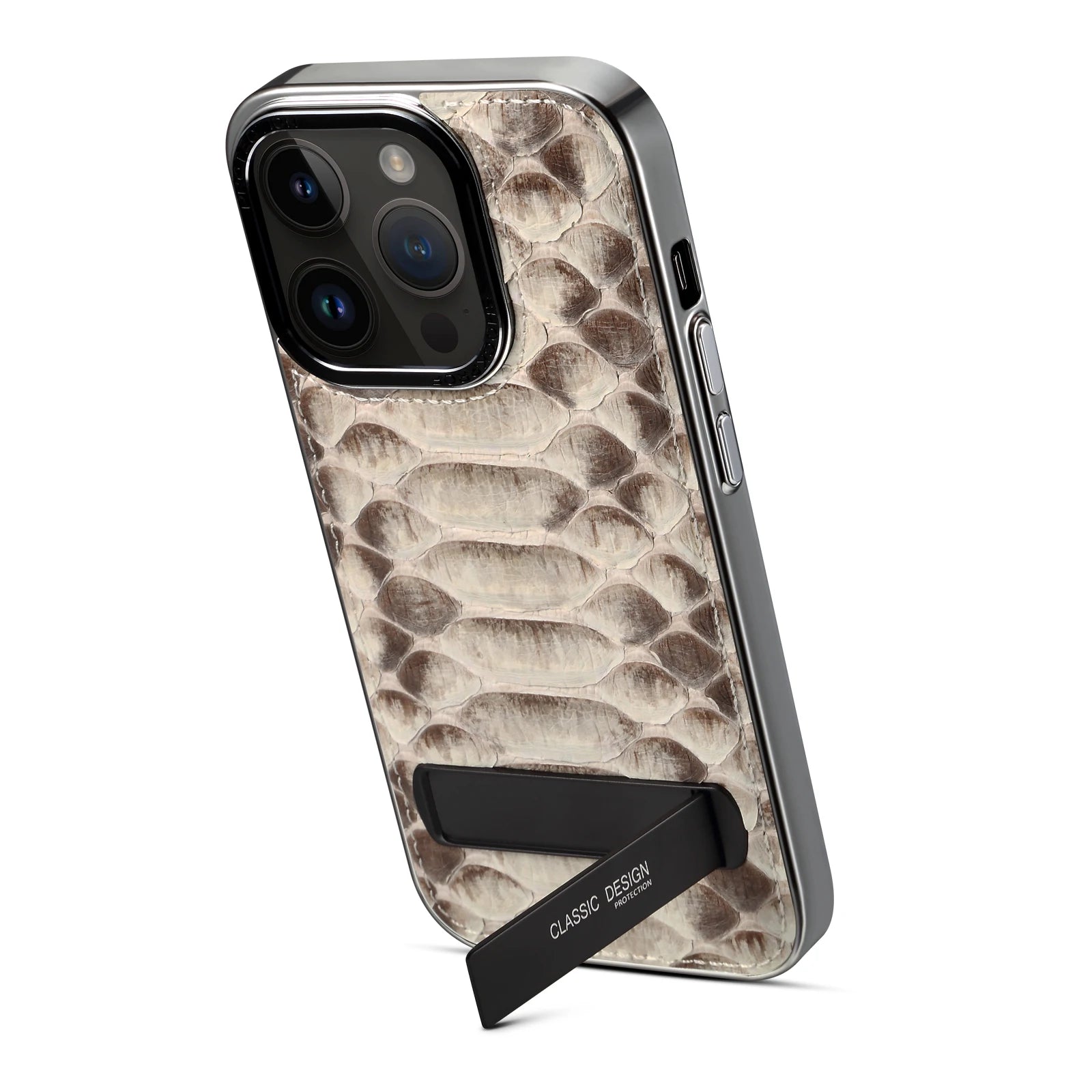 Kickstand Holder Bracket Armor Genuine Cowhide Leather iPhone Case - DealJustDeal