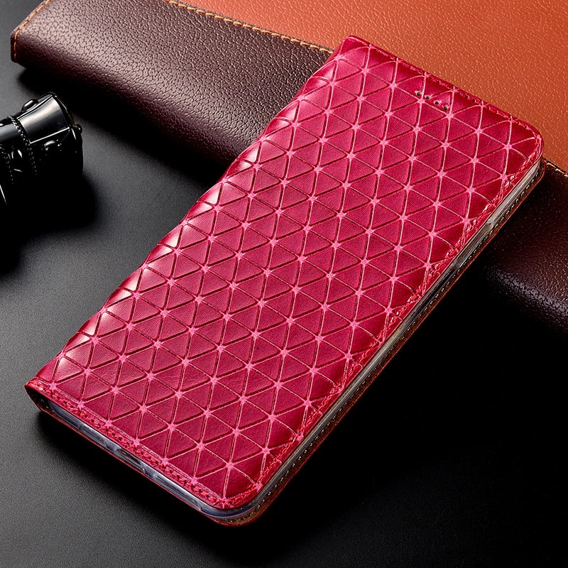 Wallet Flip Diamond Genuine Leather iPhone Case - DealJustDeal