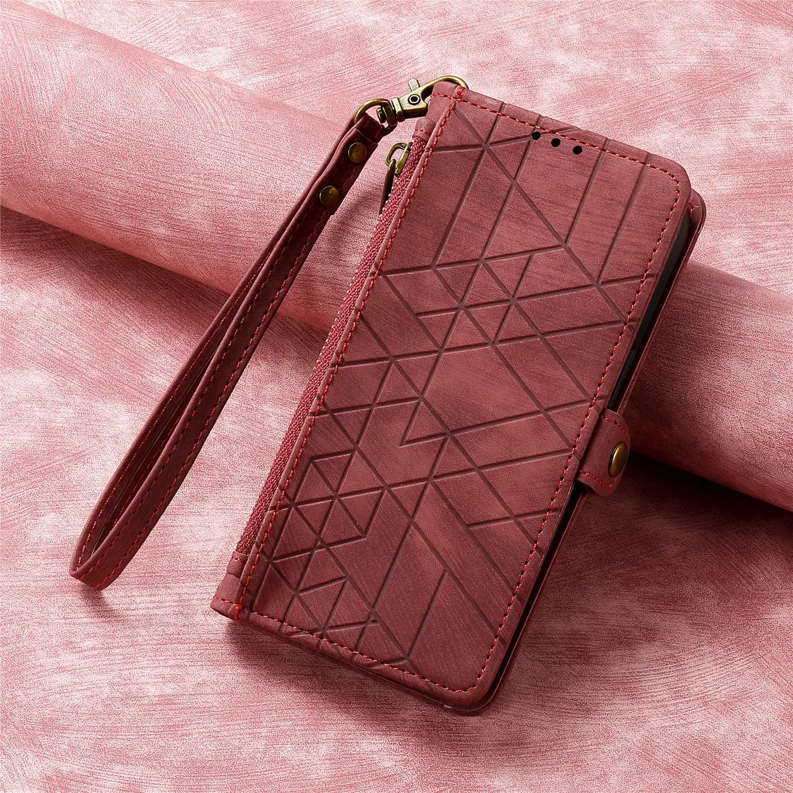 Hand Strap Wallet Zipper Leather Galaxy S Case - DealJustDeal