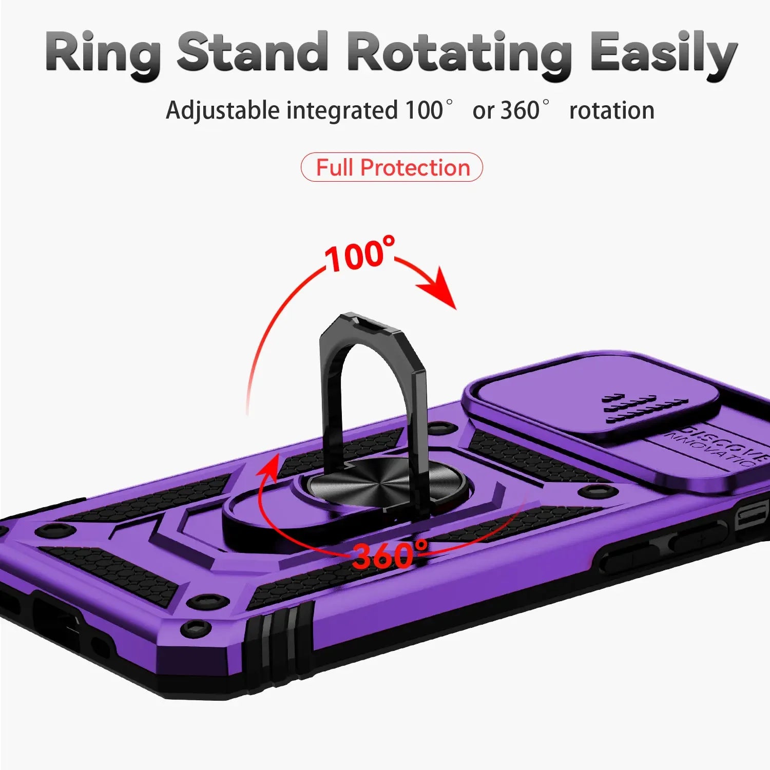 360 Degree Swivel Ring Car Magnetic Suction TPU PC iPhone Case - DealJustDeal