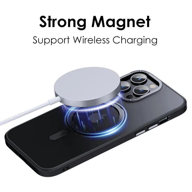 Frosted Transparent Magnetic 360°Rotation Stand iPhone Case With Ring Holder - DealJustDeal