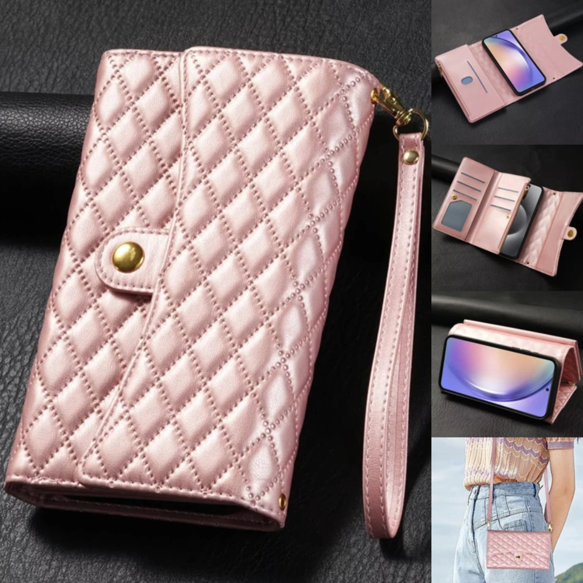 Crossbody Wallet Leather Galaxy A and S Case - DealJustDeal