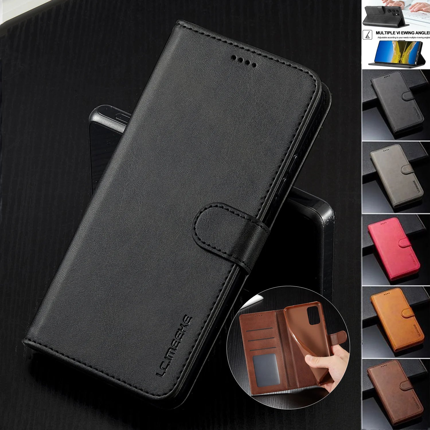 Card Pocket Leather Galaxy A Case - DealJustDeal