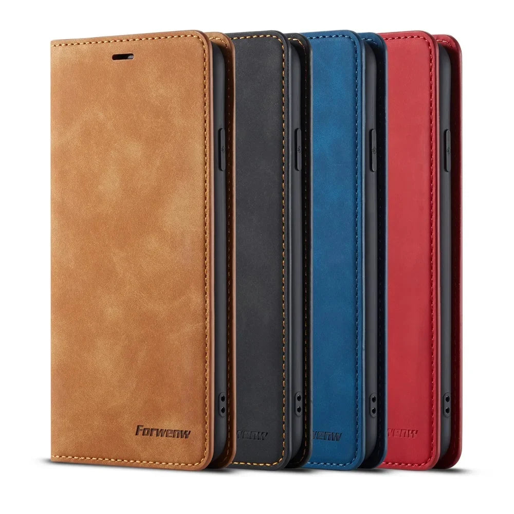 Flip Magnet Thin Suede Leather Wallet iPhone Case - DealJustDeal