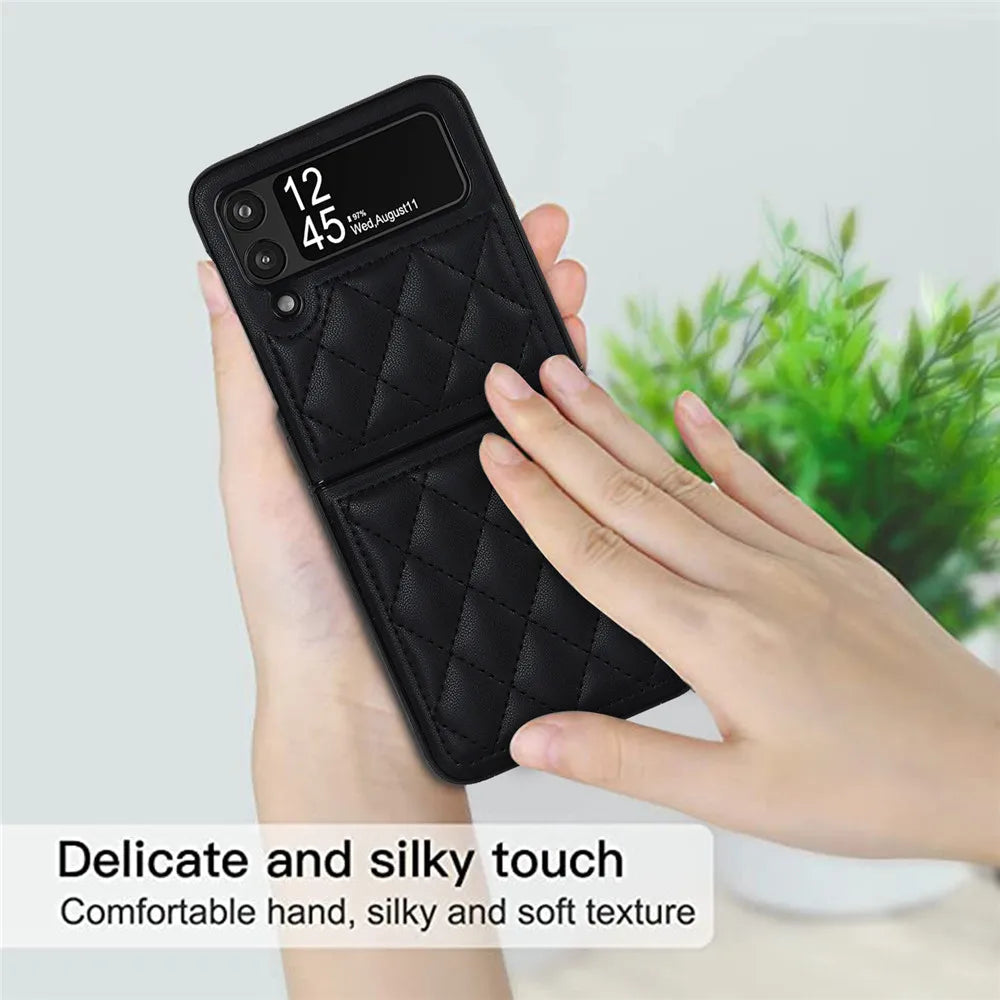 Retro Folding Leather Texture Galaxy Z Flip Case - DealJustDeal