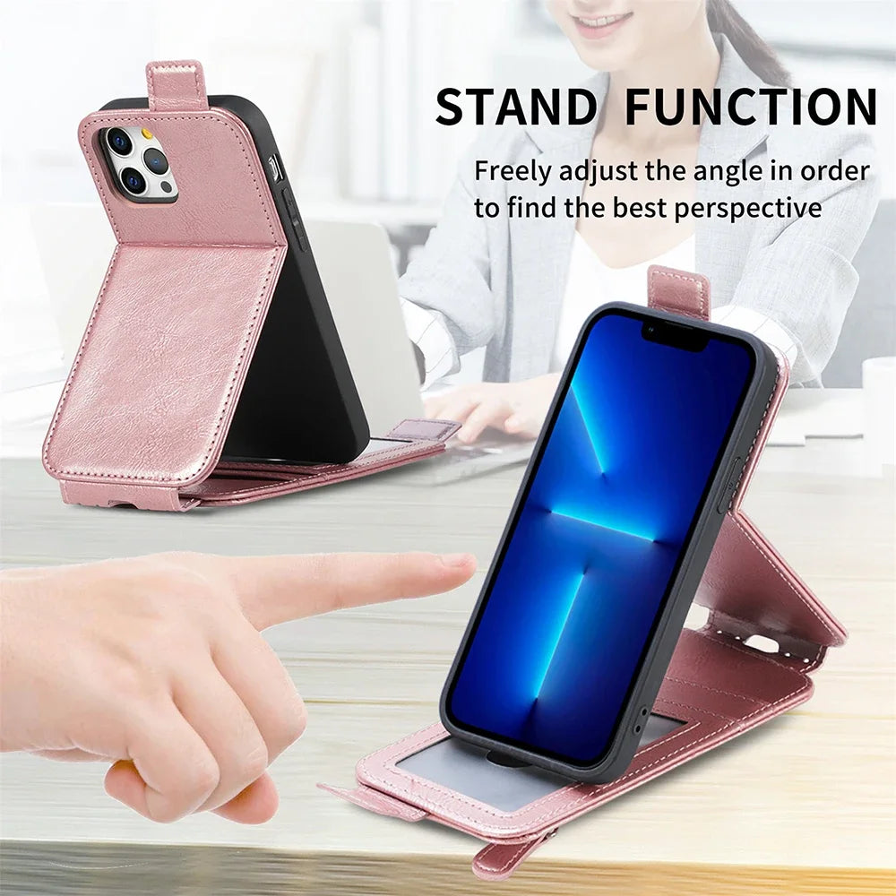 Wallet Card Holder Vertical Flip Google Case - DealJustDeal