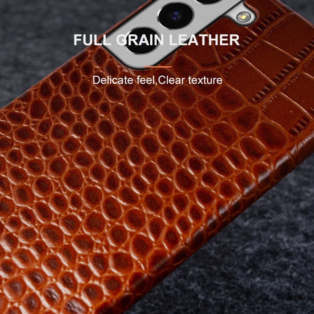 Crocodile Pattern Genuine Leather Galaxy Case - DealJustDeal
