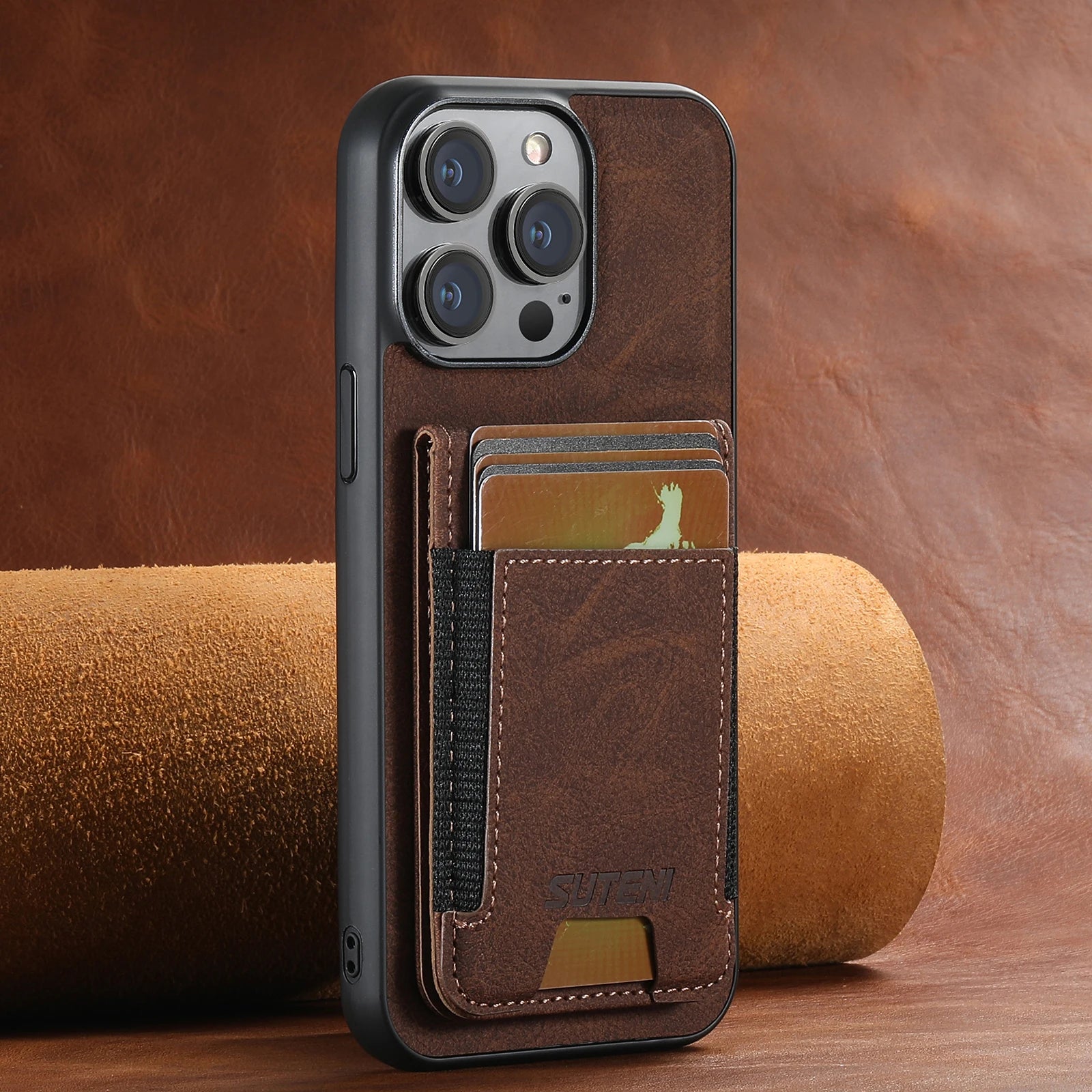 holster card Wallet PU leather iPhone Case - DealJustDeal