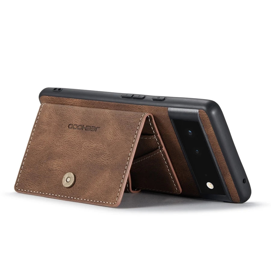 Built-in Magnet Genuine Leather and PU Google Case - DealJustDeal