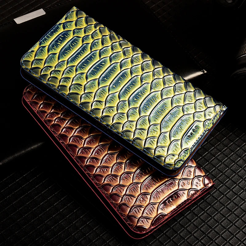 Snake Texture Genuine Leather iPhone Case - DealJustDeal