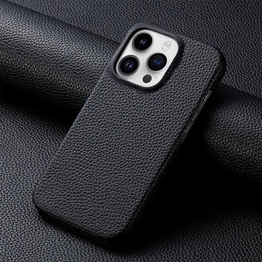 Slim Litchi Grain Leather iPhone Case - DealJustDeal