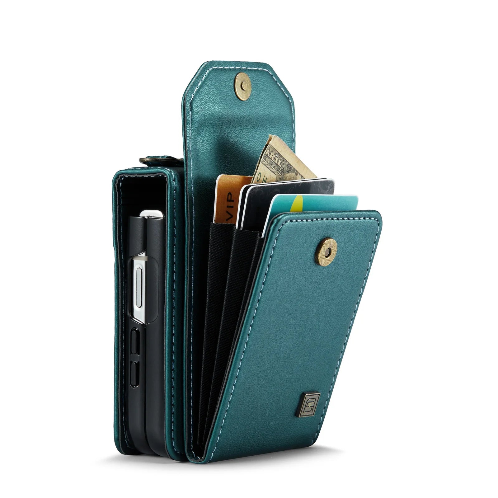 Vertical Cards Slot Crossbody Lanyard Leather Wallet Galaxy Z Flip Case - DealJustDeal
