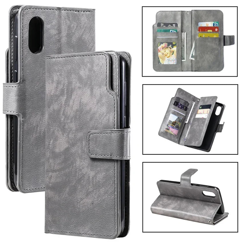 Leather Nine Cards Wallet Galaxy Note and S Case - DealJustDeal