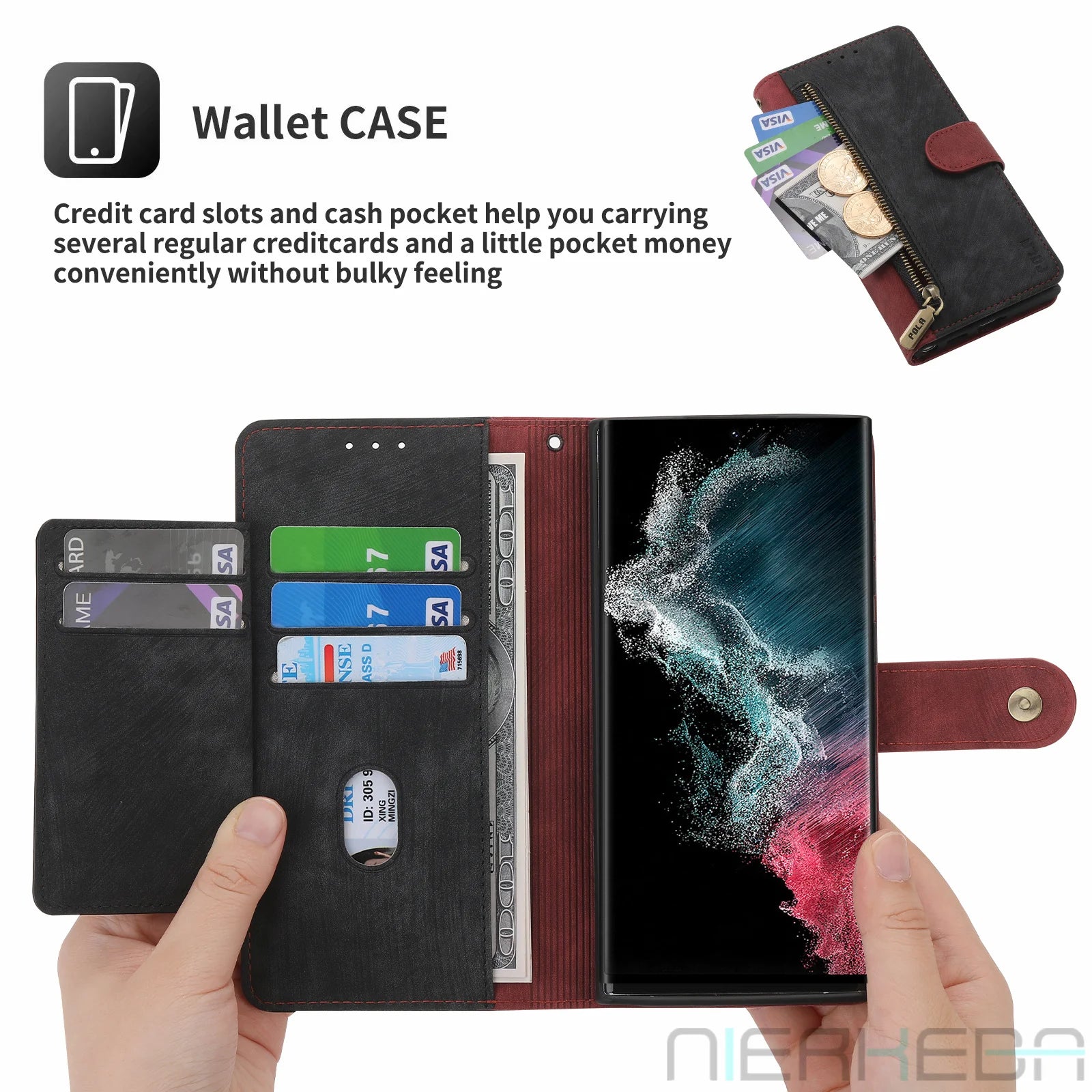 Flip Wallet Leather Galaxy A and M Case - DealJustDeal