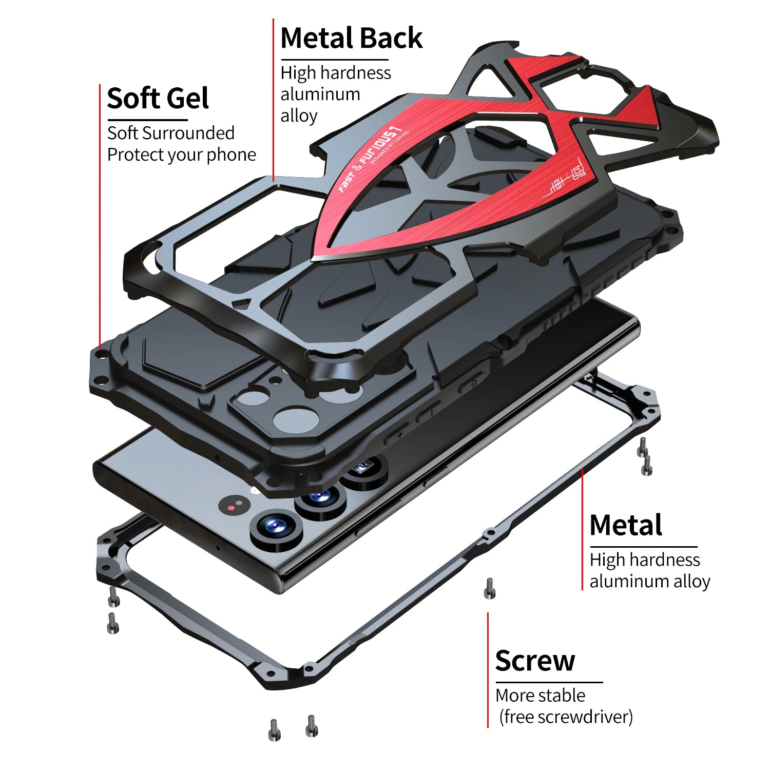 Sport Car Military Grade Anti Fall Silicone Aluminum Metal Galaxy S Case - DealJustDeal