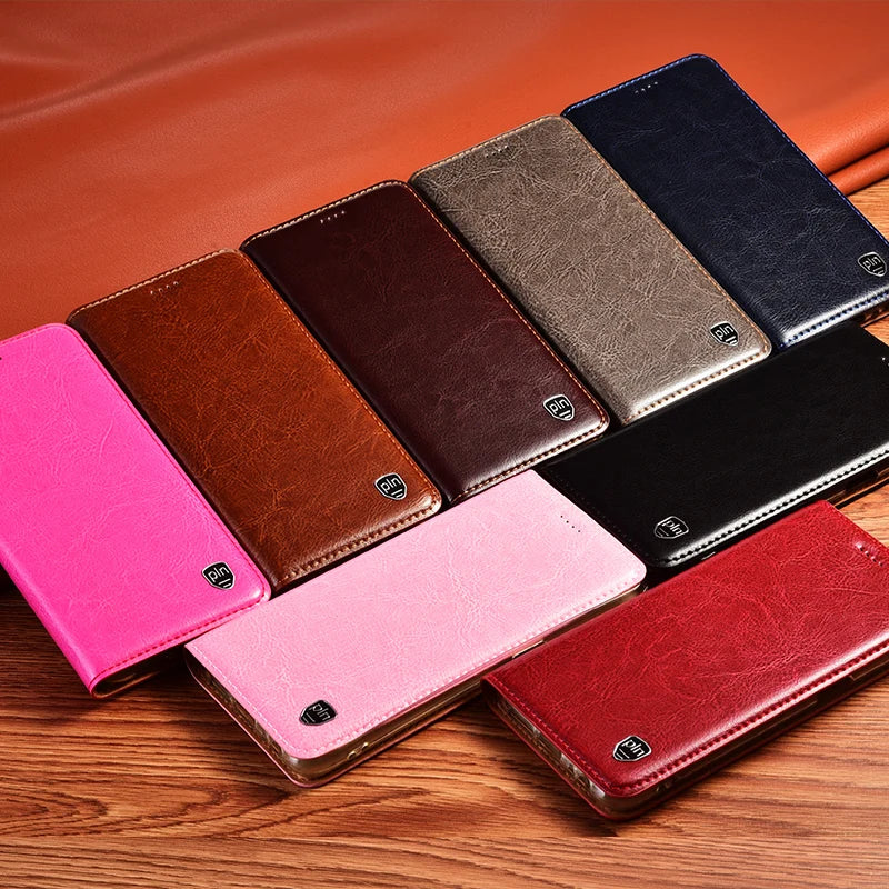 Magnetic Wallet Flip Cowhide Genuine Leather Galaxy S Case - DealJustDeal