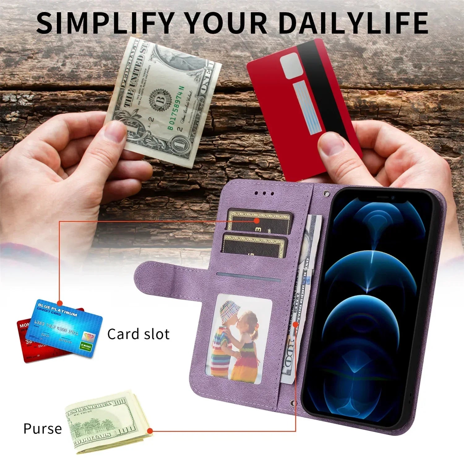 Magnetic Wallet Leather Flip iPhone Case - DealJustDeal