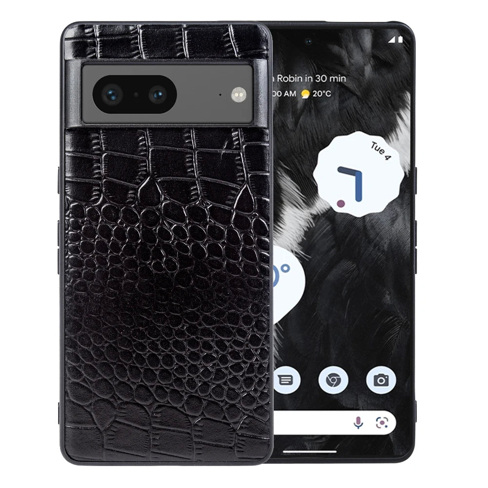 Handmade Cowhide Crocodile Pattern  Genuine Leather Google Case - DealJustDeal