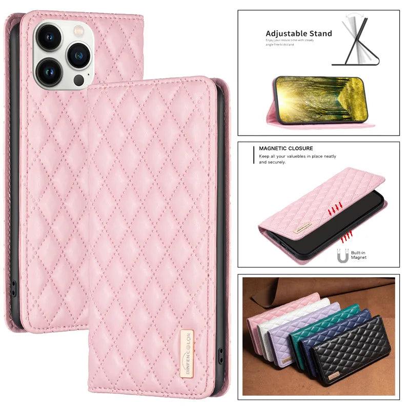 Skin Friendly Flip Wallet Leather Magnetic iPhone Case - DealJustDeal