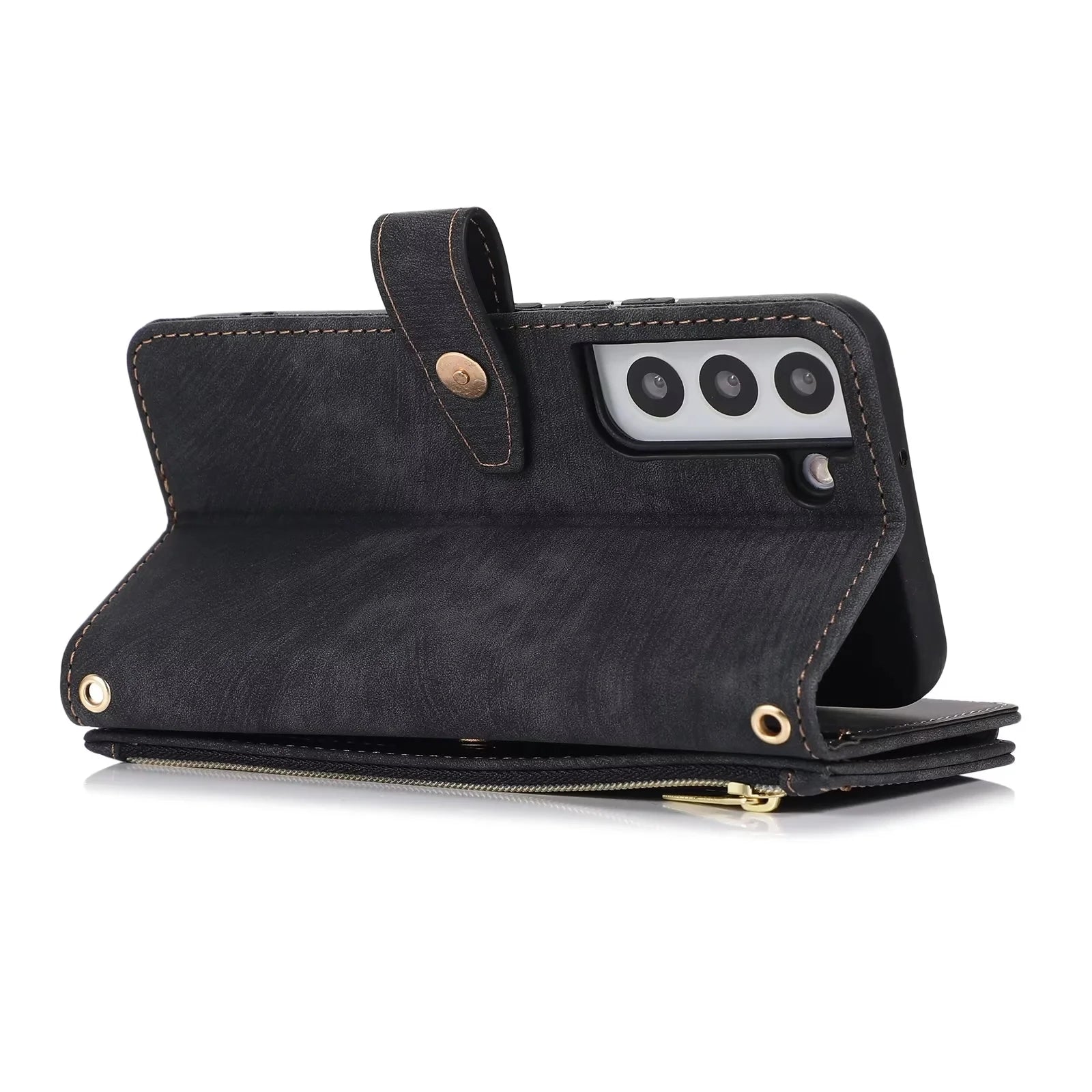 Shoulder Strap Card Holder Leather Wallet Galaxy A, M and S Case - DealJustDeal