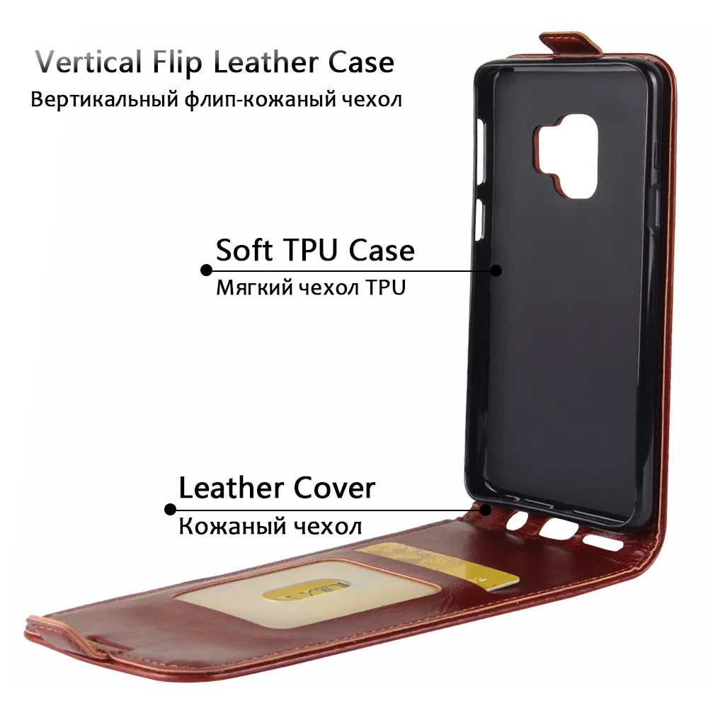 Luxury Leather Vertical Flip iPhone Case - DealJustDeal