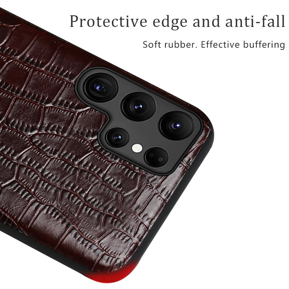 Cowhide Genuine Leather Galaxy A, Note and S case - DealJustDeal