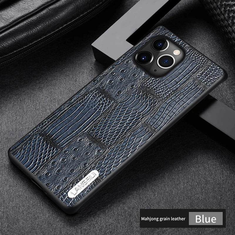 Retro Splice Genuine Leather iPhone Case - DealJustDeal