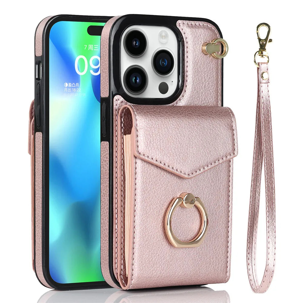 Wallet Card Holder Stand Leather iPhone Case - DealJustDeal