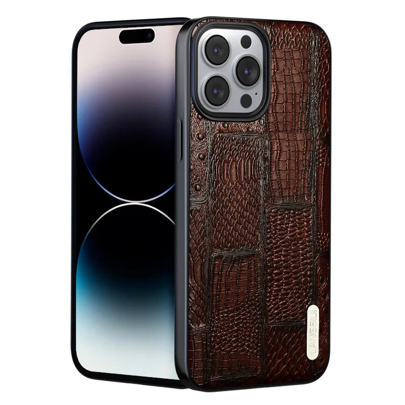 Genuine Leather Shockproof iPhone Case - DealJustDeal