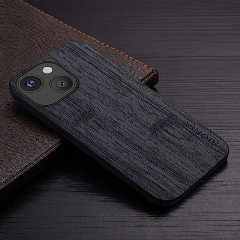 bamboo wood pattern Leather iPhone case - DealJustDeal