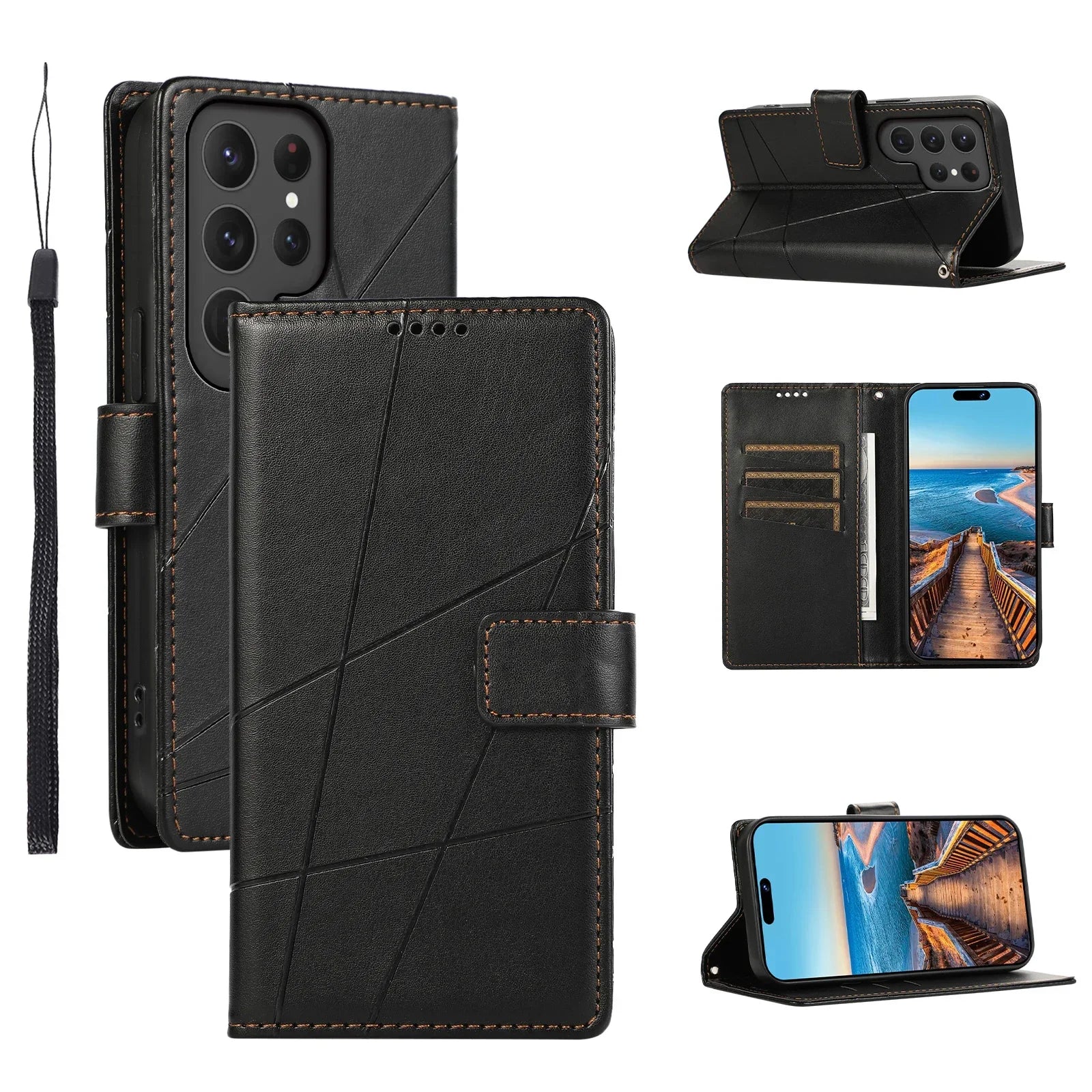 Wallet Flip Card Holder Leather Galaxy M and S Case - DealJustDeal