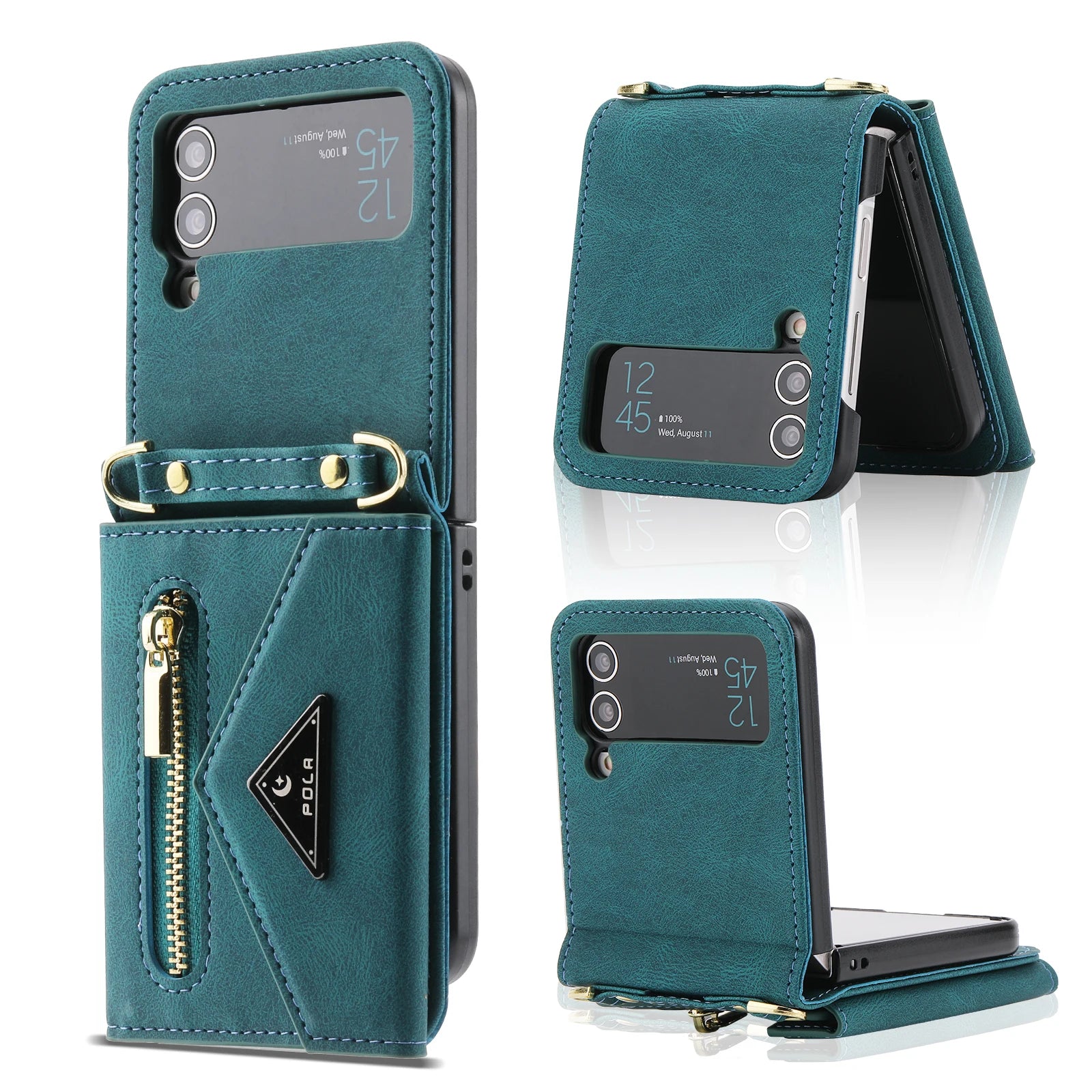 Hand Strap Anti-fall Leather Galaxy Z Flip Case - DealJustDeal