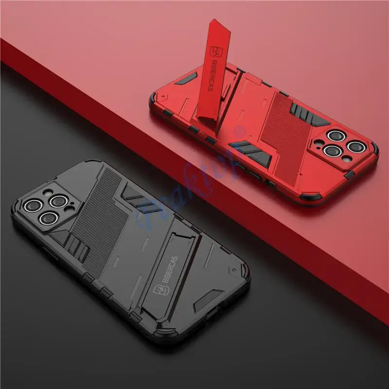 Stand Holder Armor Cyber Shockproof iPhone Case - DealJustDeal