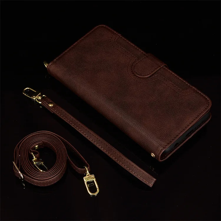 Magnetic Wallet Zipper Leather Galaxy Z Fold Case - DealJustDeal