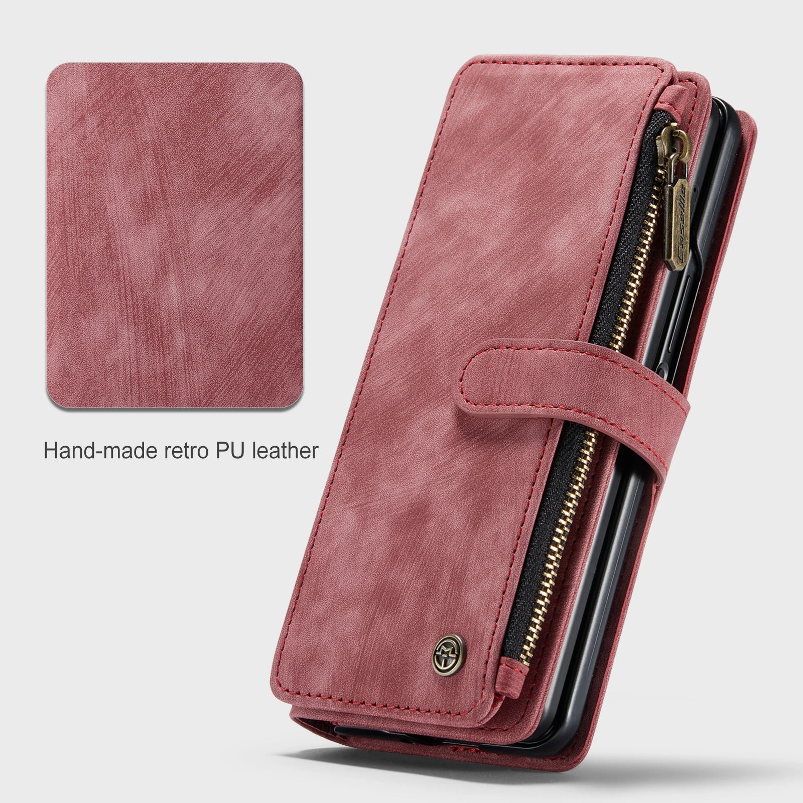 Card Holder Wrist Strap Magnetic Wallet Leather Galaxy Z Fold Case - DealJustDeal