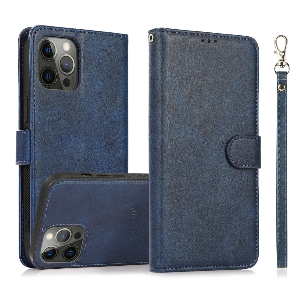 Stand Flip Wallet Magnetic Leather Protective iPhone Case - DealJustDeal