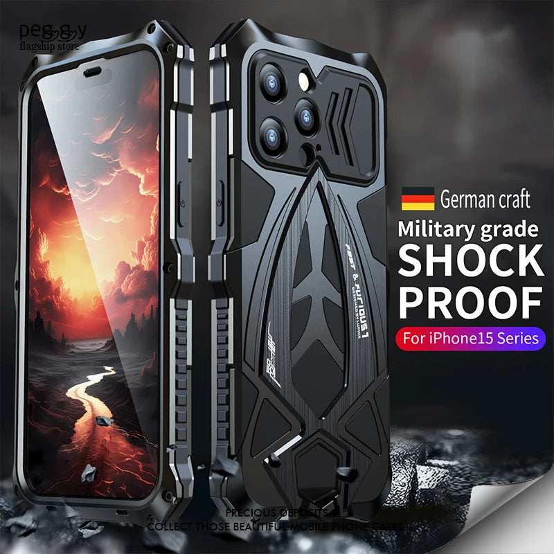 Shockproof Armor All Inclusive Metal iPhone Case - DealJustDeal