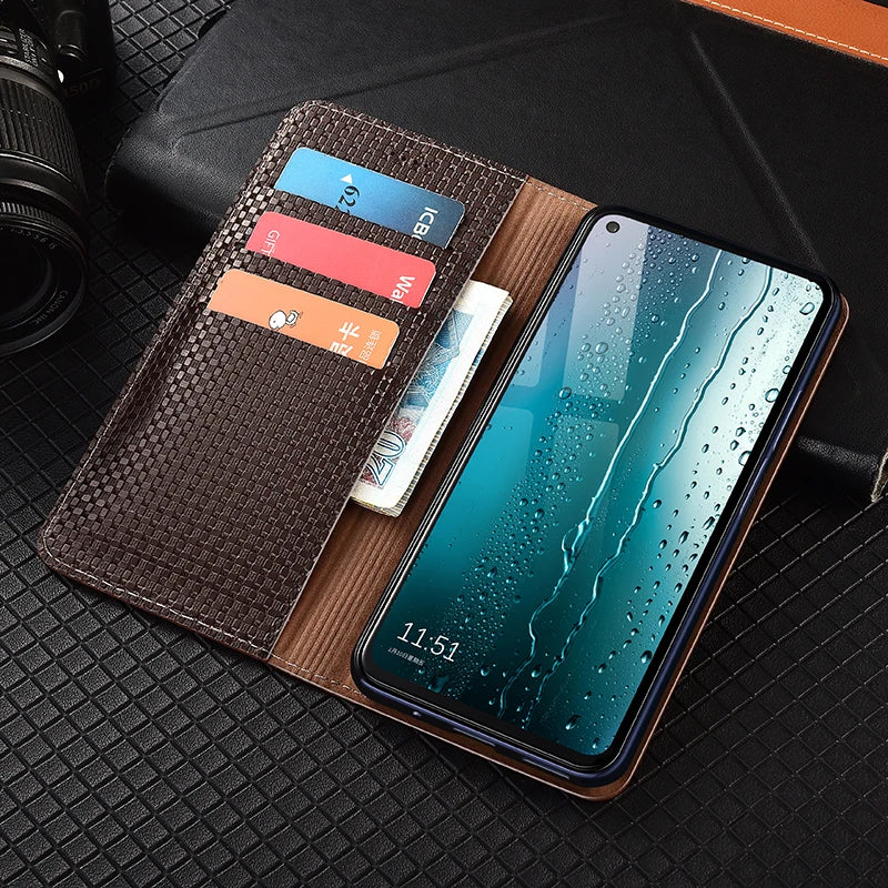 Business Genuine Leather Magnetic Flip Galaxy Note Case - DealJustDeal