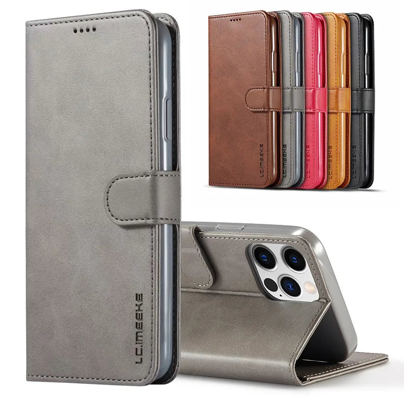 Magnetic Flip Leather iPhone Case - DealJustDeal