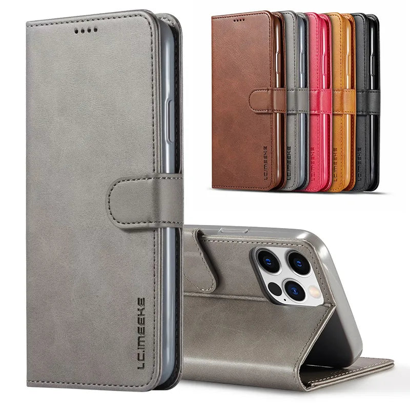 Flip Magnetic Leather iPhone Case - DealJustDeal