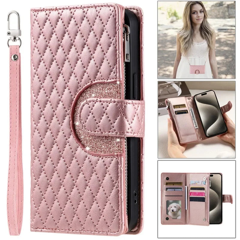 Flip Leather Zipper Wallet Galaxy S Case - DealJustDeal