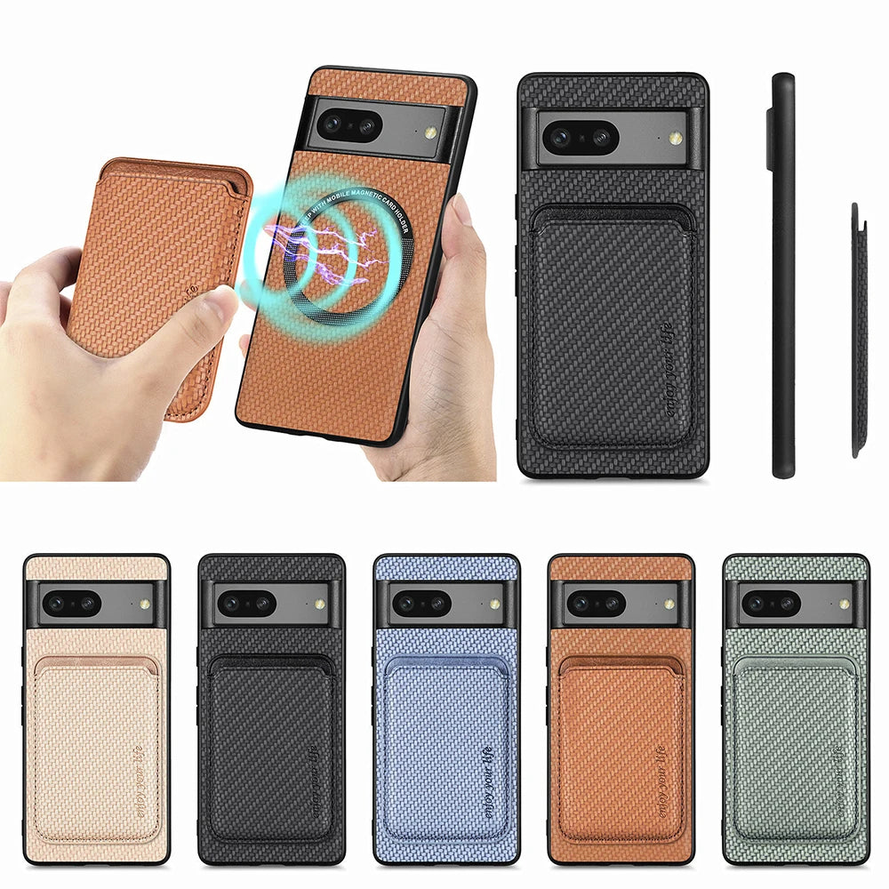 Carbon Fiber Texture Leather Magnetic Google Case - DealJustDeal