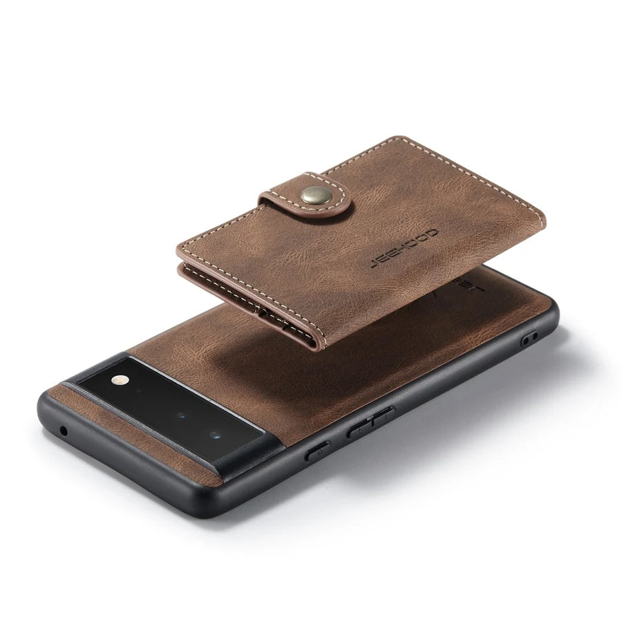 Built-in Magnet Genuine Leather and PU Google Case - DealJustDeal