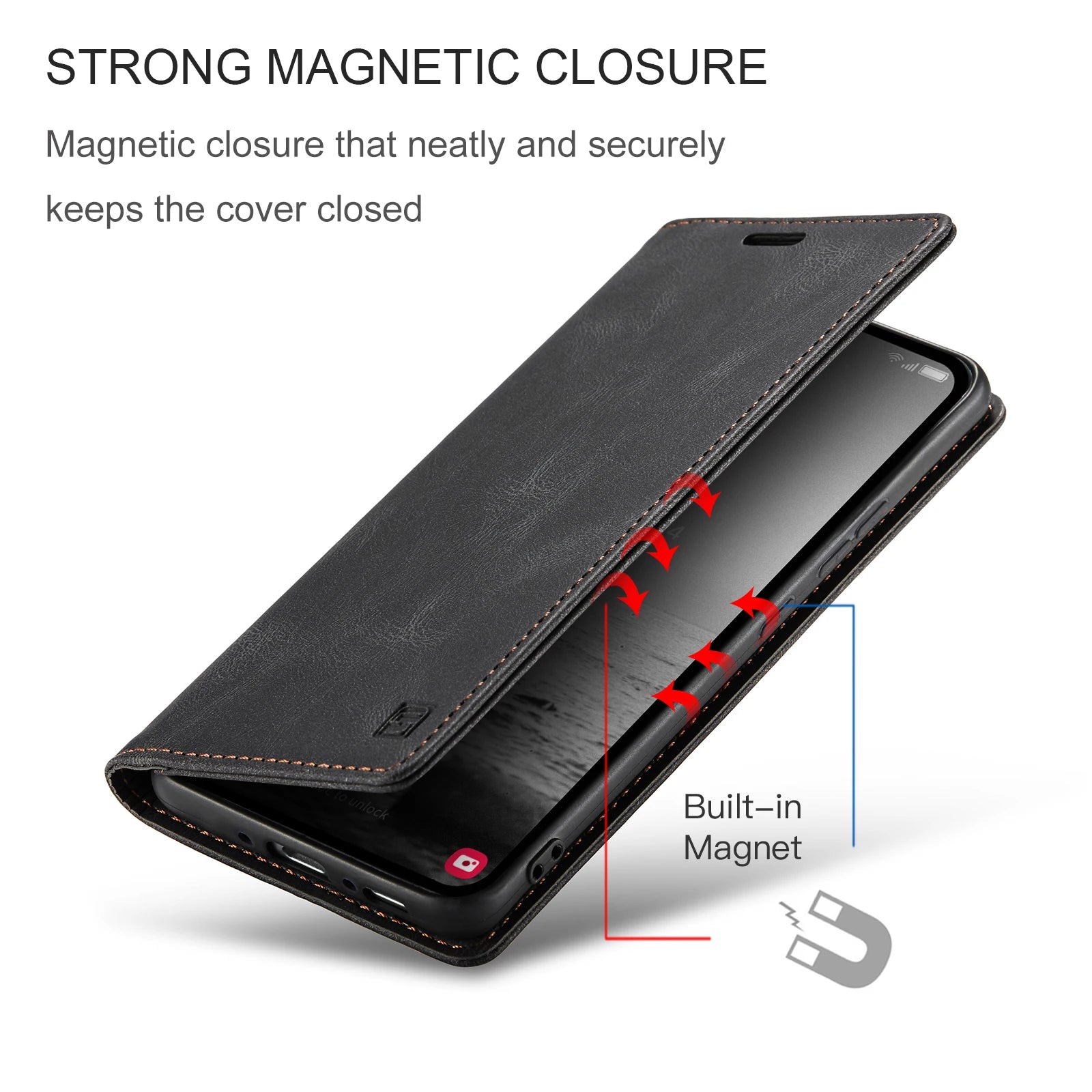 Anti-Scratch Magnetic Card Pocket Wallet Leather Galaxy A and M Case - DealJustDeal