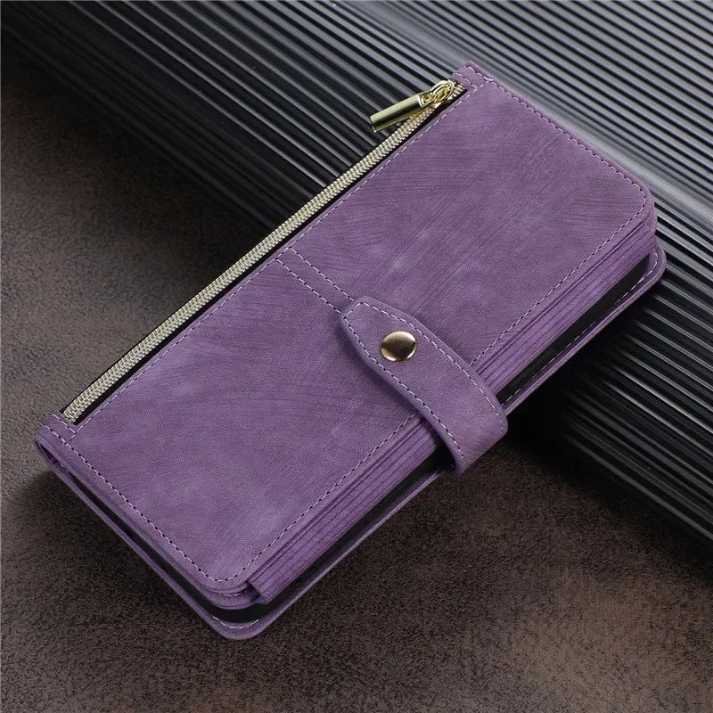 Zipper Wallet Flip Leather Galaxy Note and S Case - DealJustDeal