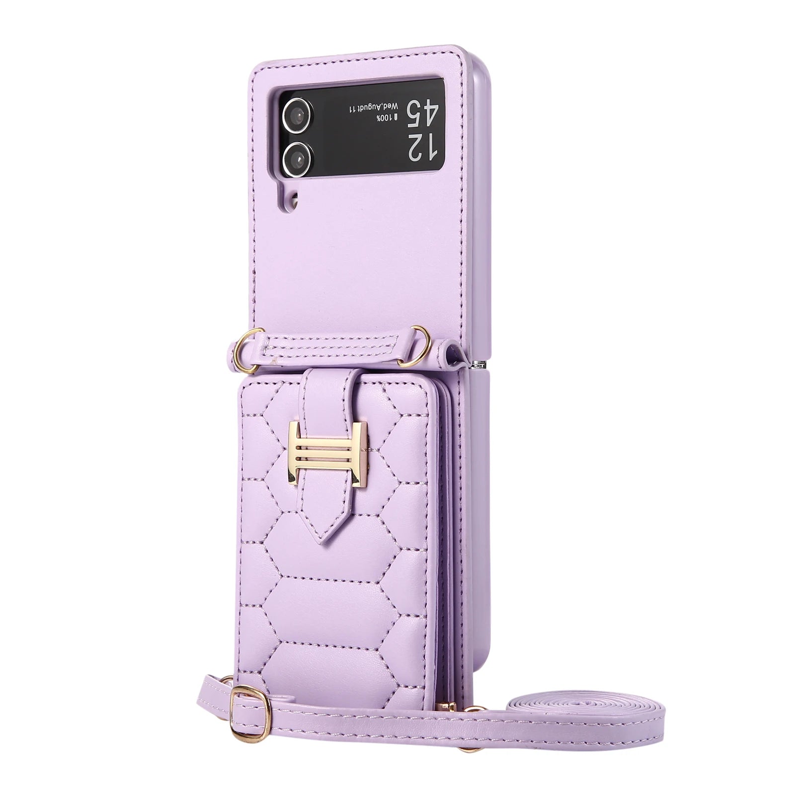 Vertical Cards Slot Holder Wallet Leather Galaxy Z Flip Case - DealJustDeal